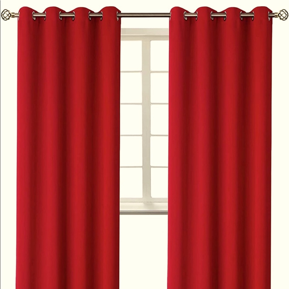 Four panels. 52x95 each. Burgundy red in color.